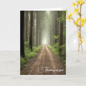 Misty Morning Woodland Path Karte (Gelbe Blume)