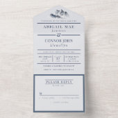 Misty Mountain Blue Gray All In One Einladung (Innen Boden)