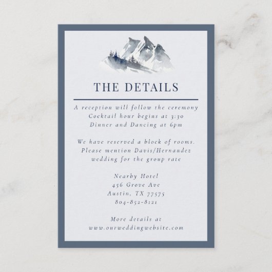 Misty Mountain Blue Gray Begleitkarte (Vorderseite)