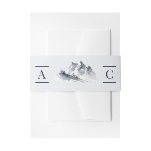 Misty Mountain Blue Gray Einladungsbanderole (Vorderseite Beispiel)