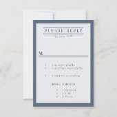 Misty Mountain Blue Gray RSVP Karte (Vorderseite)