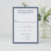 Misty Mountain Blue Gray RSVP Karte (Stehend Vorderseite)