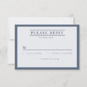 Misty Mountain Blue Gray RSVP Karte (Vorderseite)