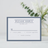 Misty Mountain Blue Gray RSVP Karte (Stehend Vorderseite)