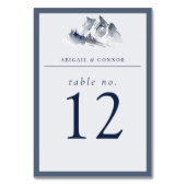 Misty Mountain Blue Gray Tischnummer (Vorderseite)