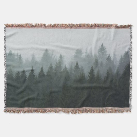 Misty Mountain Forest Autumn Fog Decke (Vorderseite)