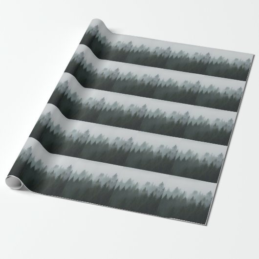 Misty Mountain Forest Autumn Fog Geschenkpapier (Ungerollt)