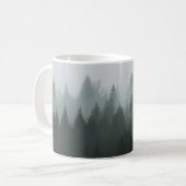 Misty Mountain Forest Autumn Fog Kaffeetasse (Vorderseite Links)