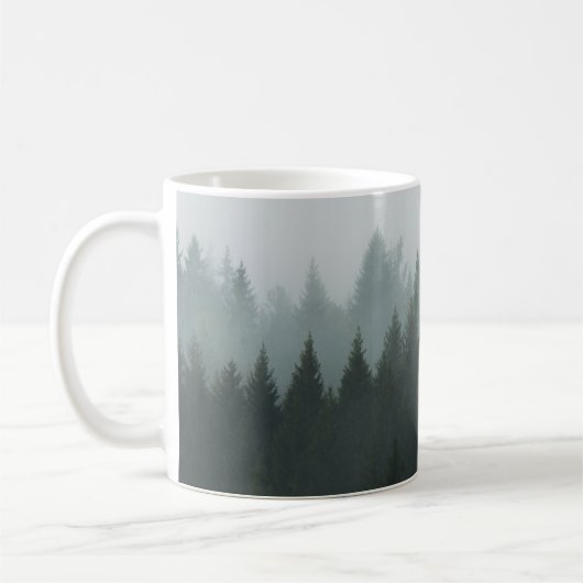 Misty Mountain Forest Autumn Fog Kaffeetasse (Links)