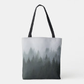 Misty Mountain Forest Autumn Fog Tasche (Rückseite)