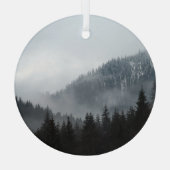 Misty Mountain Forest: Landschaftliche Landschafts Ornament Aus Glas (Rückseite)