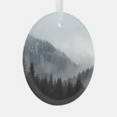 Misty Mountain Forest: Landschaftliche Landschafts Ornament Aus Glas (Vorderseite Rechts)