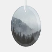 Misty Mountain Forest: Landschaftliche Landschafts Ornament Aus Glas (Vorderseite links)