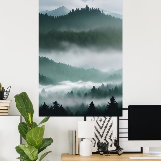 Misty Mountain Forest Poster (Heimbüro)