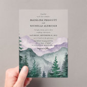 Misty Mountain Forest Watercolor Hochzeit Acryleinladungen (Insitu (Handheld))