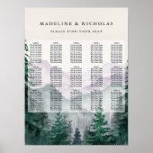 Misty Mountain Forest Wedding Chart Poster (Vorne)