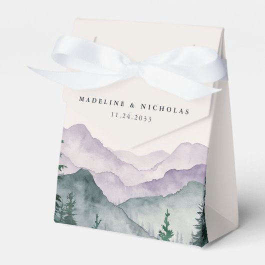 Misty Mountain Forest Wedding Geschenkschachtel (Vorderseite)