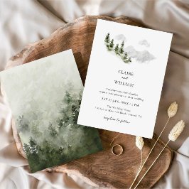Misty Mountain Forest Wedding Invitation Einladung