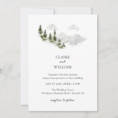 Misty Mountain Forest Wedding Invitation Einladung (Vorderseite)