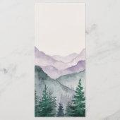 Misty Mountain Forest Wedding Menükarte (Rückseite)