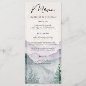 Misty Mountain Forest Wedding Menükarte (Vorderseite)