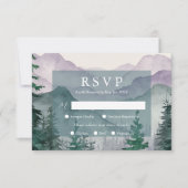 Misty Mountain Forest Wedding RSVP Card Karte (Vorderseite)