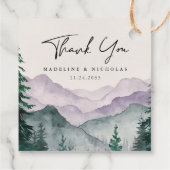 Misty Mountain Forest Wedding Vielen Dank Geschenkanhänger (Rückseite)