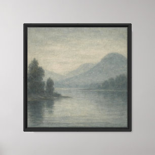 Misty Mountain Lake Ruhige Landschaft Leinwand