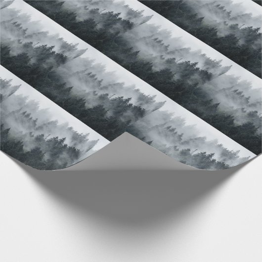 Misty Mountain Landschaft Vintager Stil Geschenkpapier (Ecke)