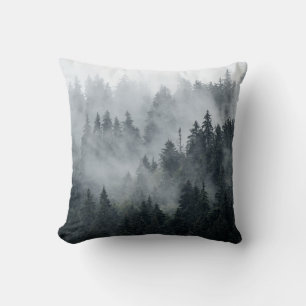 Misty Mountain Landschaft Vintager Stil Kissen