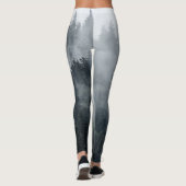 Misty Mountain Landschaft Vintager Stil Leggings (Rückseite)