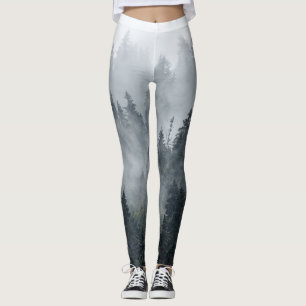 Misty Mountain Landschaft Vintager Stil Leggings