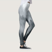 Misty Mountain Landschaft Vintager Stil Leggings (Rechts)
