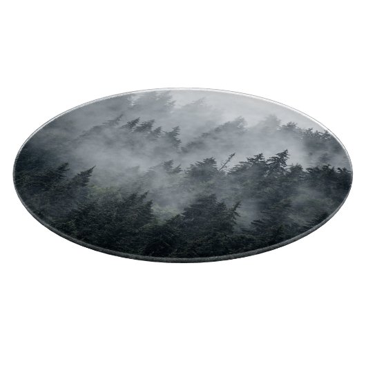 Misty Mountain Landschaft Vintager Stil Schneidebrett (Ecke)