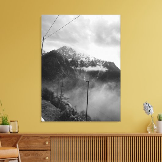 Misty Mountain Leinwand Black & White Wall Deco (Insitu (Wohnzimmer))