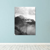 Misty Mountain Leinwand Black & White Wall Deco (Insitu (Holzboden))