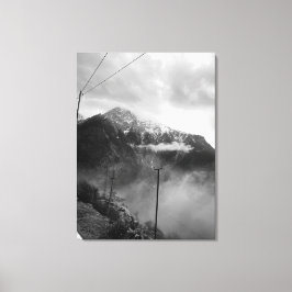 Misty Mountain Leinwand Black & White Wall Deco