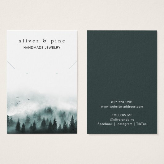 Misty Mountain Necklace and Earring Display Card (Vorne & Hinten)