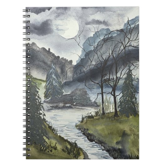 Misty Mountain Notizbuch Notizblock (Vorderseite)