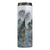 Misty Mountain Peaks Rocks Ruhe Ruhe Thermosbecher (Rückseite)