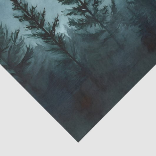 Misty Mountain Range Wasserfarbe Decoupage Seidenpapier (Ausschnitt)