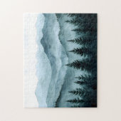 Misty Mountain Range Wasserfarbe Puzzle (Vertikal)