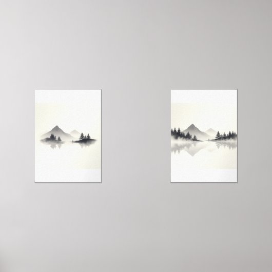 "Misty Mountain Reflections" Bilderwand Sets (Vorderseite)