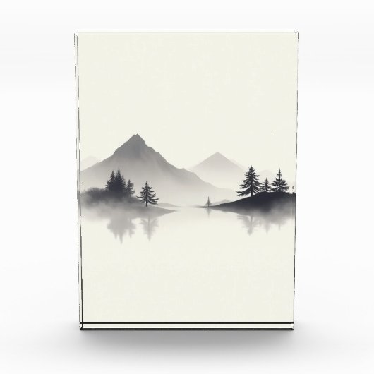 "Misty Mountain Reflections" Fotoblock (Vorderseite)