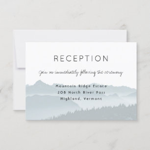 Misty Mountain Ridge Wedding Reception Card Einladung