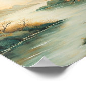 Misty Mountain River Poster (Ecke)