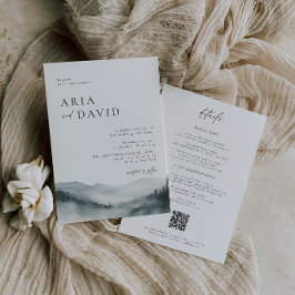 Misty Mountain Rustic Wedding Einladung