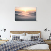 Misty Mountain Sunrise Landscape Canvas Print Leinwanddruck (Insitu (Schlafzimmer))