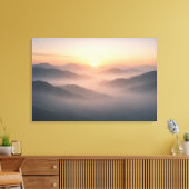 Misty Mountain Sunrise Landscape Canvas Print Leinwanddruck (Insitu (Wohnzimmer))