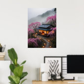 Misty Mountain Teahouse - Bezaubernde japanische M Poster (Heimbüro)